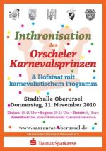 Plakat der Prinzenihthronisation 2010