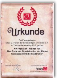 Urkunde Taunus-Karnevalszug 2017