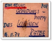 Gründungs-Party des Kleinen Rat 1974